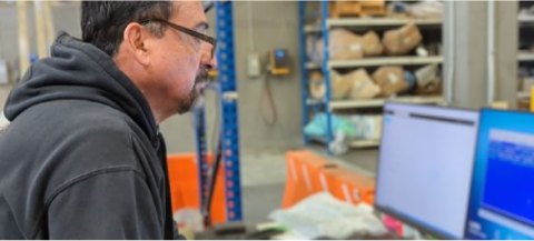 Man in front of the computer